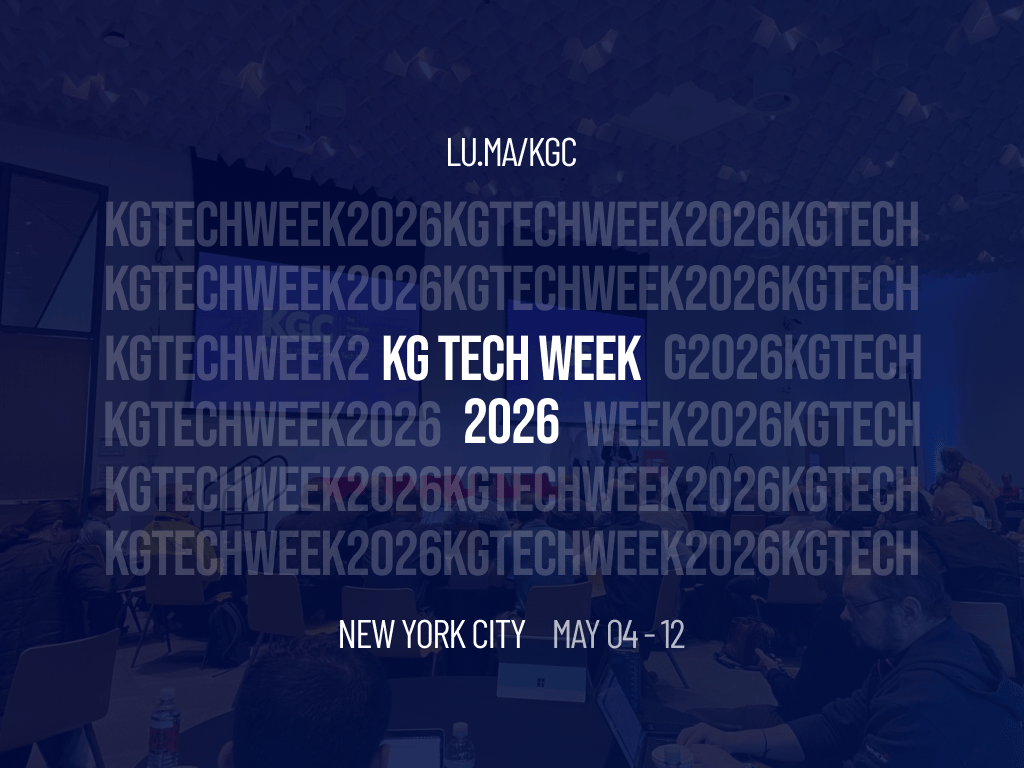 Hi KG folks! We are excited to launch KG Tech Week for all the side events happening around KGC 2026✨✨