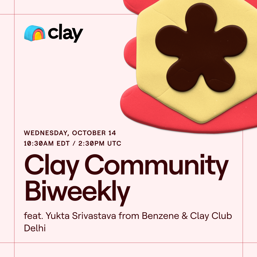 Join us tomorrow for our next Clay Community Biweekly