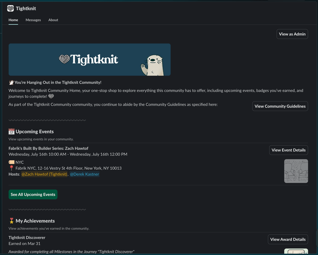 Introducing the New Member Home Feature for Tightknit Community