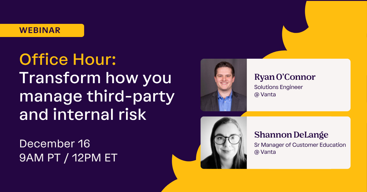 Office Hours: Transform how you manage third-party and internal risk cover image