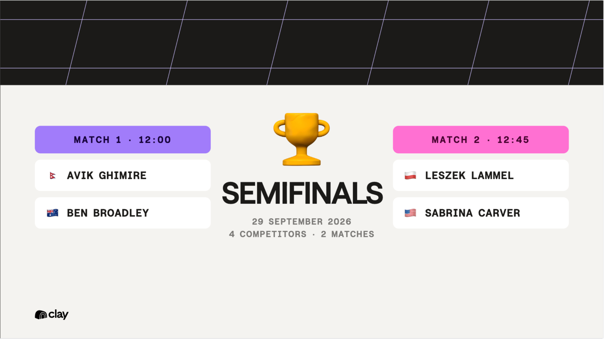 Clay Cup Semifinals Today: Watch the GTM Engineering Live Competition and Finalists Battle for $50,000 Prize