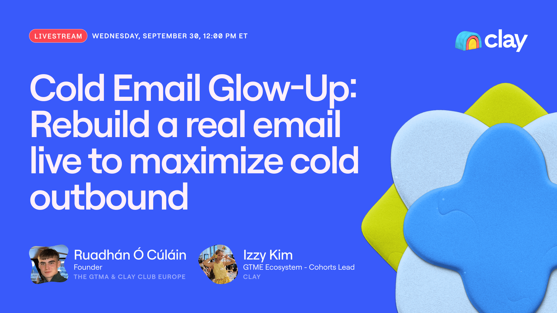 Live Cold Email Rewrite Session with Ruadhán Ó: Improve Your Response Rates on September 30