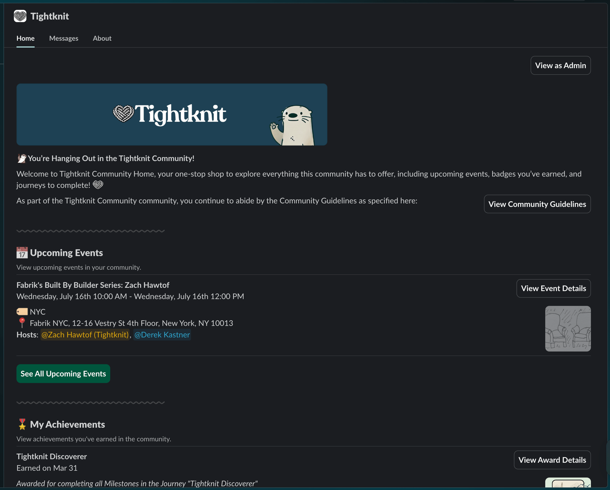 Introducing the New Member Home Feature for Tightknit Community