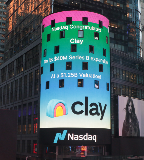 Clay Featured on NASDAQ Screen in Times Square!