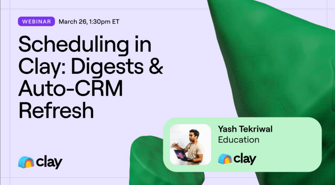 Join Our Webinar: Master Scheduling in Clay on March 26