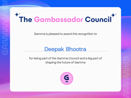 Inaugural Gambassador Council Member