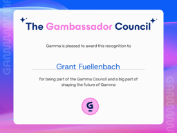 Inaugural Gambassador Council Member