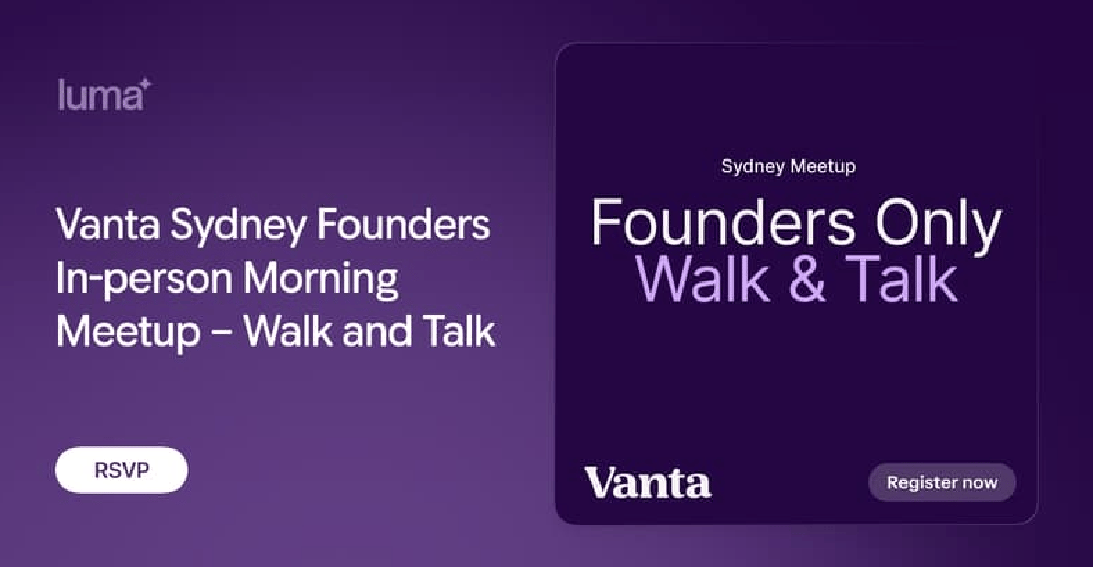 Vanta Sydney Founders In-person Morning Meetup: Walk and Talk